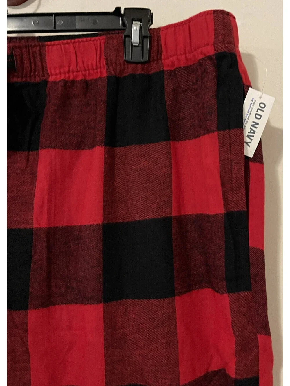 Old Navy Mens -2xl - Red Plaid Cotton Lounge PJ Pants w/Pockets NWT! A5625